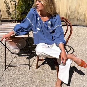 Emerson Fry Lucy Dove Embroidery Blouse